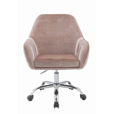 ACME 92504 Eimer Office Chair, Peach Velvet & Chrome ACME Furniture