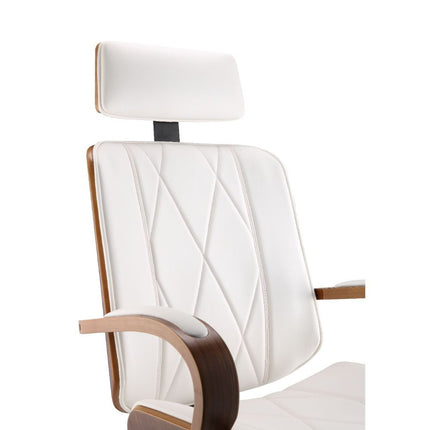 ACME 92513 Yoselin Office Chair, White PU & Walnut