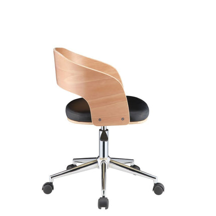 ACME 92514 Yoshiko Office Chair, Black PU & Beech