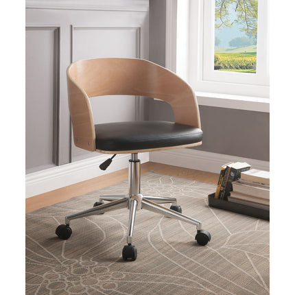 ACME 92514 Yoshiko Office Chair, Black PU & Beech