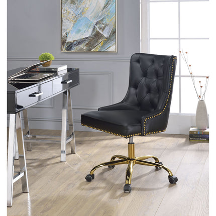 ACME 92518 Purlie Office Chair, Black PU & Gold