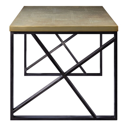 ACME 92550 Jennavieve Desk, Gold Aluminum
