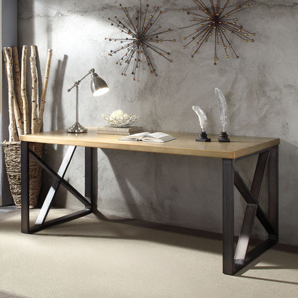 ACME 92550 Jennavieve Desk, Gold Aluminum