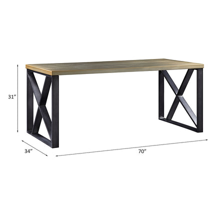 ACME 92550 Jennavieve Desk, Gold Aluminum