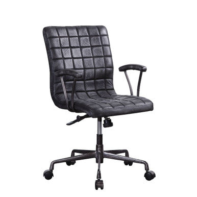 ACME 92557 Barack Executive Office Chair, Vintage Black Top Grain Leather & Aluminum ACME Furniture