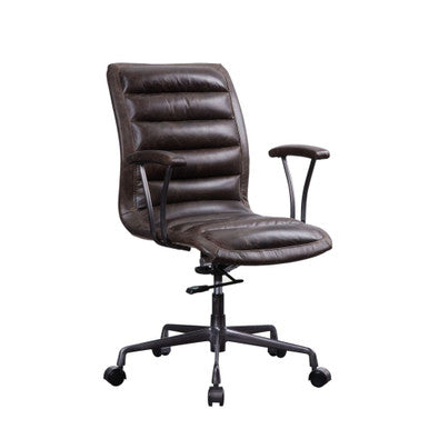 ACME 92558 Zooey Executive Office Chair, Distress Chocolate Top Grain Leather ACME Furniture