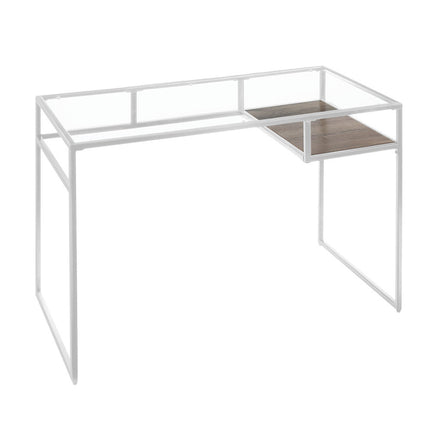 ACME 92582 Yasin Writing Desk, White & Glass  3