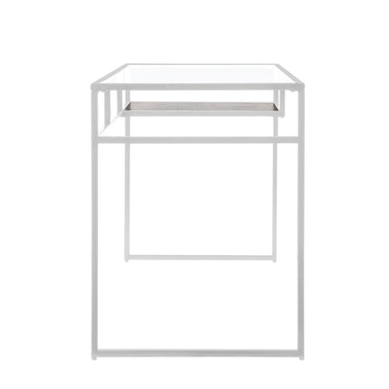 ACME 92582 Yasin Writing Desk, White & Glass  1