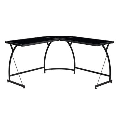 ACME 92590 Janison Desk, Black Glass & Black ACME Furniture