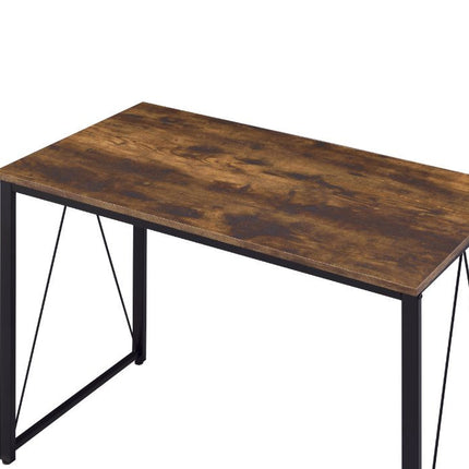 ACME 92600 Zaidin Writing Desk, Weathered Oak & Black Finish  1