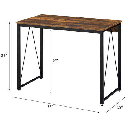 ACME 92600 Zaidin Writing Desk, Weathered Oak & Black Finish  3