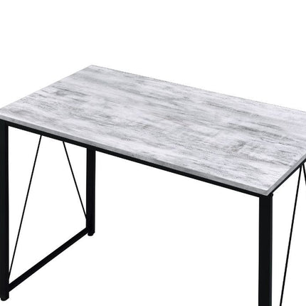 ACME 92604 Zaidin Writing Desk, Antique White & Black Finish  1