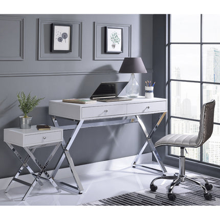 ACME 92610 Coleen Desk, White & Brass