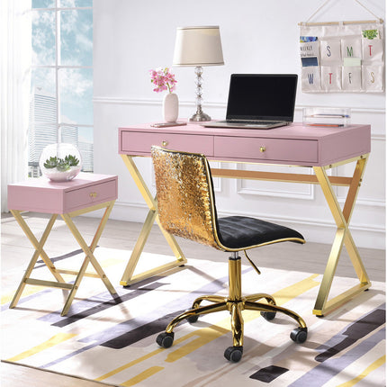 ACME 92612 Coleen Desk, White & Brass