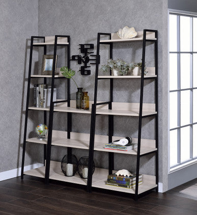 ACME 92673 Wendral Bookshelf (5-Tier, 16"L), Natural & Black ACME Furniture