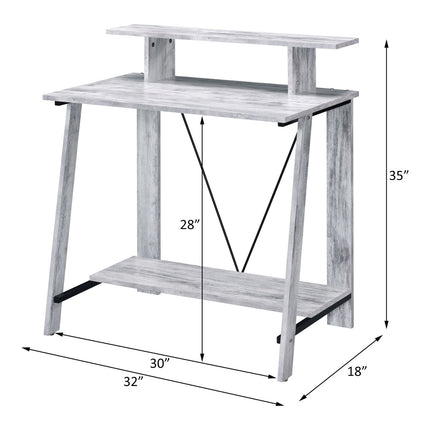 ACME 92732 Nypho Writing Desk, Antique White & Black Finish