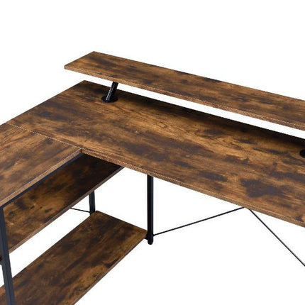 ACME 92755 Drebo Writing Desk, Weathered Oak & Black Finish