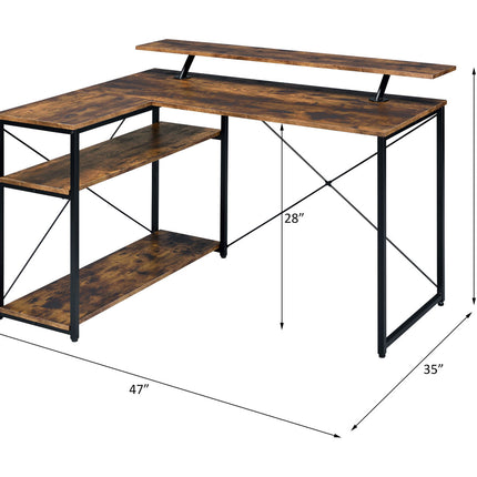 ACME 92755 Drebo Writing Desk, Weathered Oak & Black Finish
