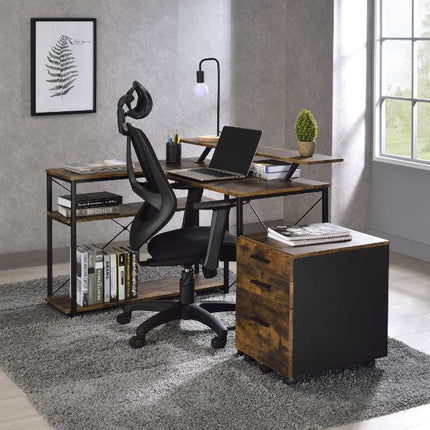 ACME 92755 Drebo Writing Desk, Weathered Oak & Black Finish