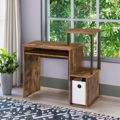 ACME 92760 Lyphre Computer Desk, Weathered Oak & Black Finish ACME Furniture
