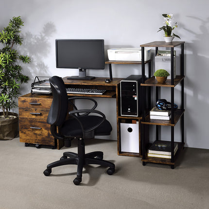 ACME 92760 Lyphre Computer Desk, Weathered Oak & Black Finish