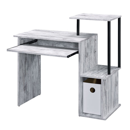 ACME 92762 Lyphre Computer Desk, Antique White & Black Finish