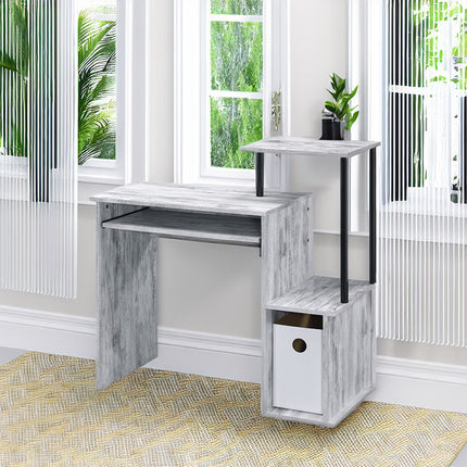 ACME 92762 Lyphre Computer Desk, Antique White & Black Finish