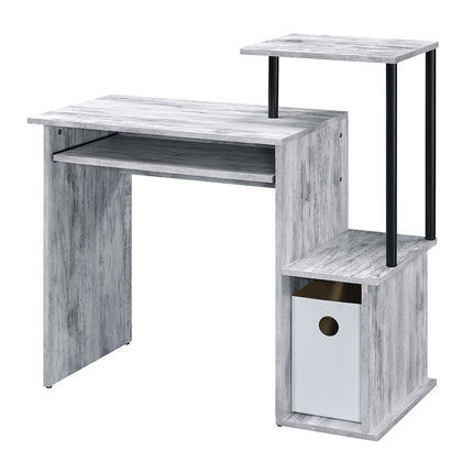 ACME 92762 Lyphre Computer Desk, Antique White & Black Finish