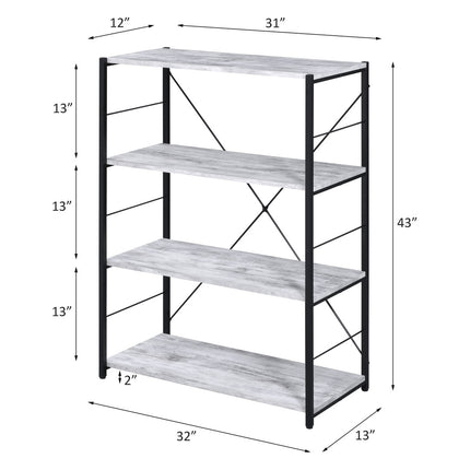 ACME 92774 Tesadea Bookshelf, Antique White & Black Finish  3