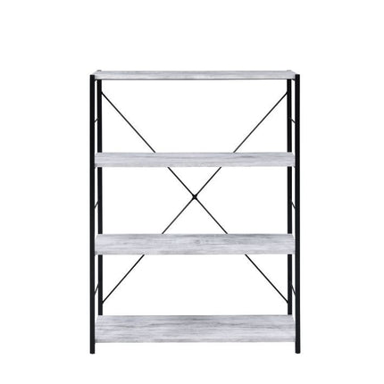 ACME 92774 Tesadea Bookshelf, Antique White & Black Finish  1