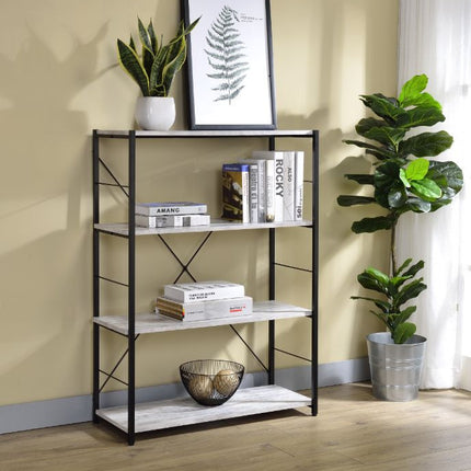 ACME 92774 Tesadea Bookshelf, Antique White & Black Finish  2
