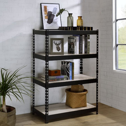 ACME 92784 Decmus Bookshelf, Natural & Black Finish