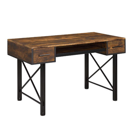 ACME 92795 Settea Computer Desk, Weathered Oak & Black Finish