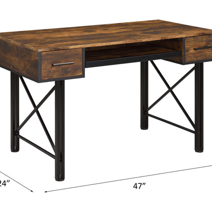 ACME 92795 Settea Computer Desk, Weathered Oak & Black Finish