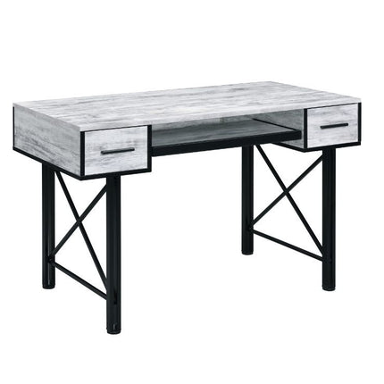 ACME 92797 Settea Computer Desk, Antique White & Black Finish