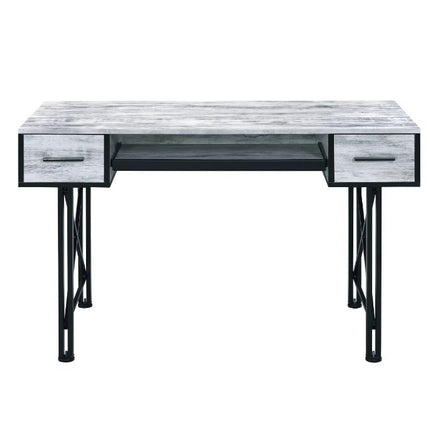 ACME 92797 Settea Computer Desk, Antique White & Black Finish