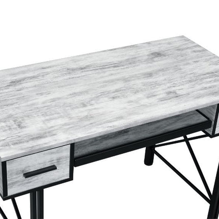 ACME 92797 Settea Computer Desk, Antique White & Black Finish