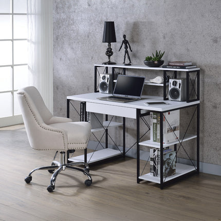 ACME 92879 Amiel Music Recording Studio Desk, White & Black