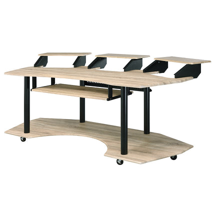 ACME 92897 Eleazar Music Recording Studio Desk, Natural Oak