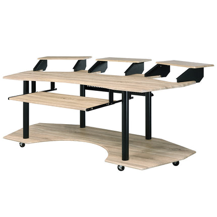 ACME 92897 Eleazar Music Recording Studio Desk, Natural Oak