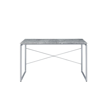 ACME 92905 Jurgen Desk, Faux Concrete & Silver