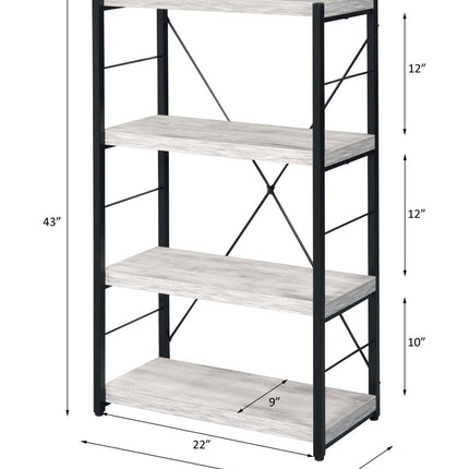 ACME 92917 Jurgen Bookshelf, Antique White & Black