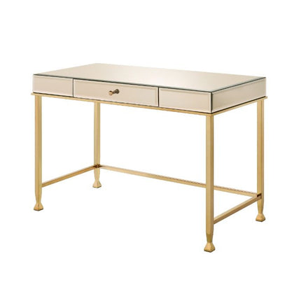 ACME 92977 Canine Writing Desk, Smoky Mirrored and Champagne Finish