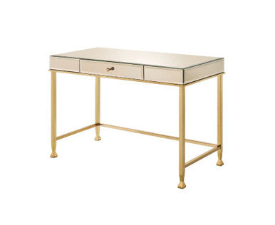 ACME 92977 Canine Writing Desk, Smoky Mirrored and Champagne Finish ACME Furniture