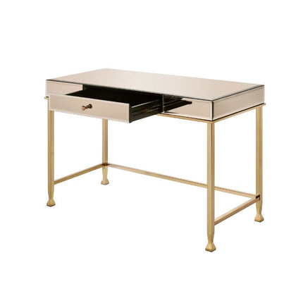 ACME 92977 Canine Writing Desk, Smoky Mirrored and Champagne Finish