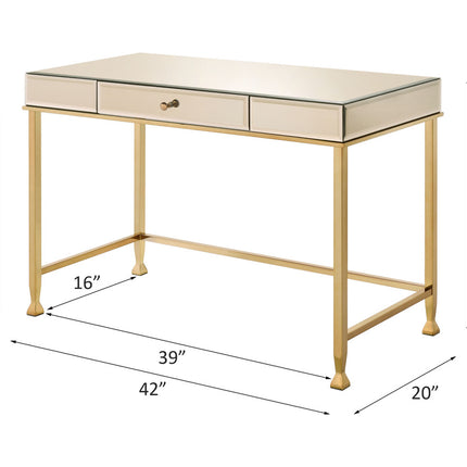 ACME 92977 Canine Writing Desk, Smoky Mirrored and Champagne Finish