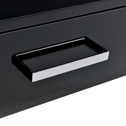 ACME 93045 Coleen Built-in USB Port Writing Desk, Black High Gloss & Chrome Finish