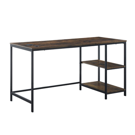 ACME 93075 Taurus Built-in USB Port Writing Desk, Rustic Oak & Black Finish