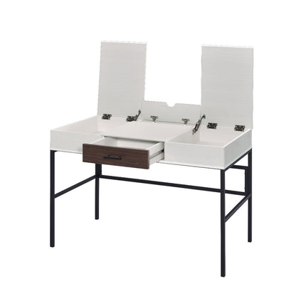 ACME 93090 Verster Built-in USB Port Writing Desk, Natural & Black Finish  3