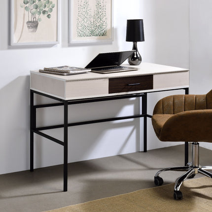 ACME 93090 Verster Built-in USB Port Writing Desk, Natural & Black Finish  5